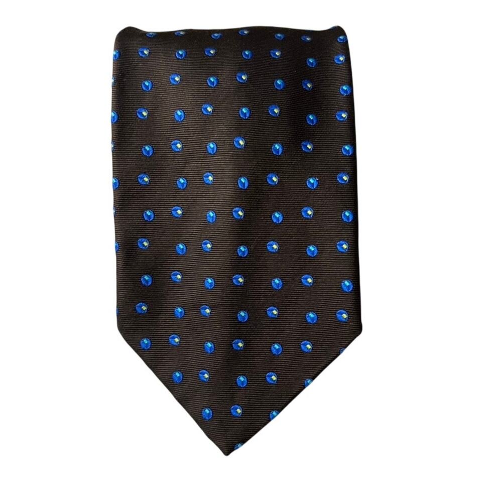 Ermenegildo Zegna Tie Brown Blue ‎ Silk Business Wear Career